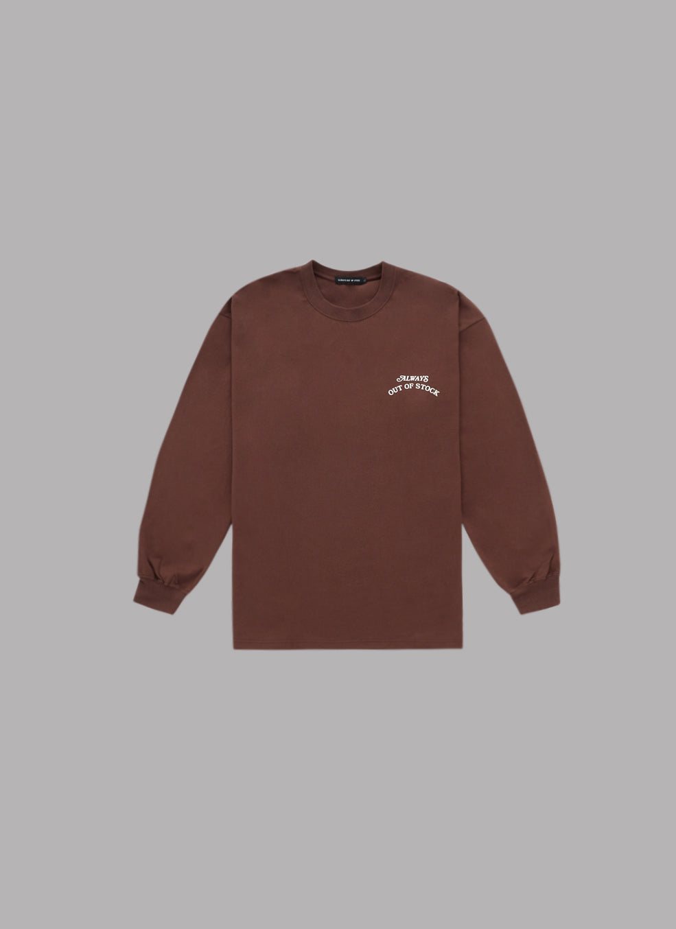 BASIC LOGO L/S TEE-BROWN x OFF WHITE