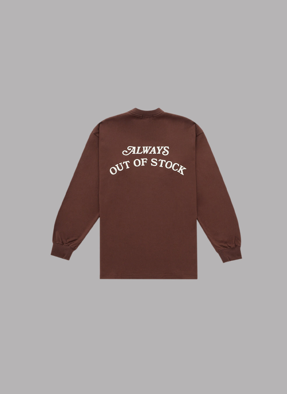 BASIC LOGO L/S TEE-BROWN x OFF WHITE