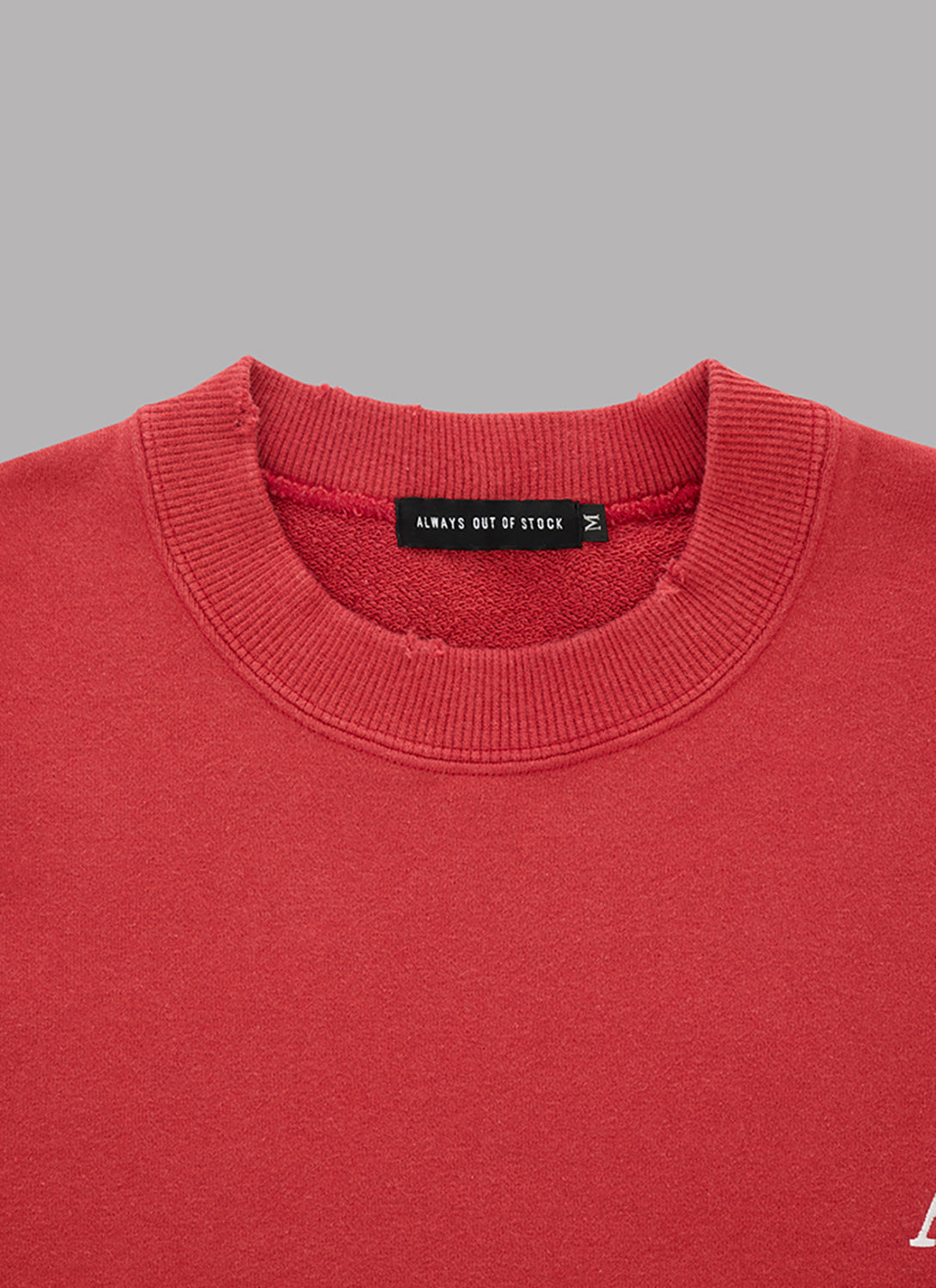 WASHED DAMAGED HALF SLEEVE CREWNECK-DUSTY RED