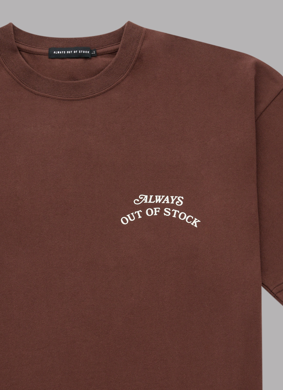 BASIC LOGO L/S TEE-BROWN x OFF WHITE