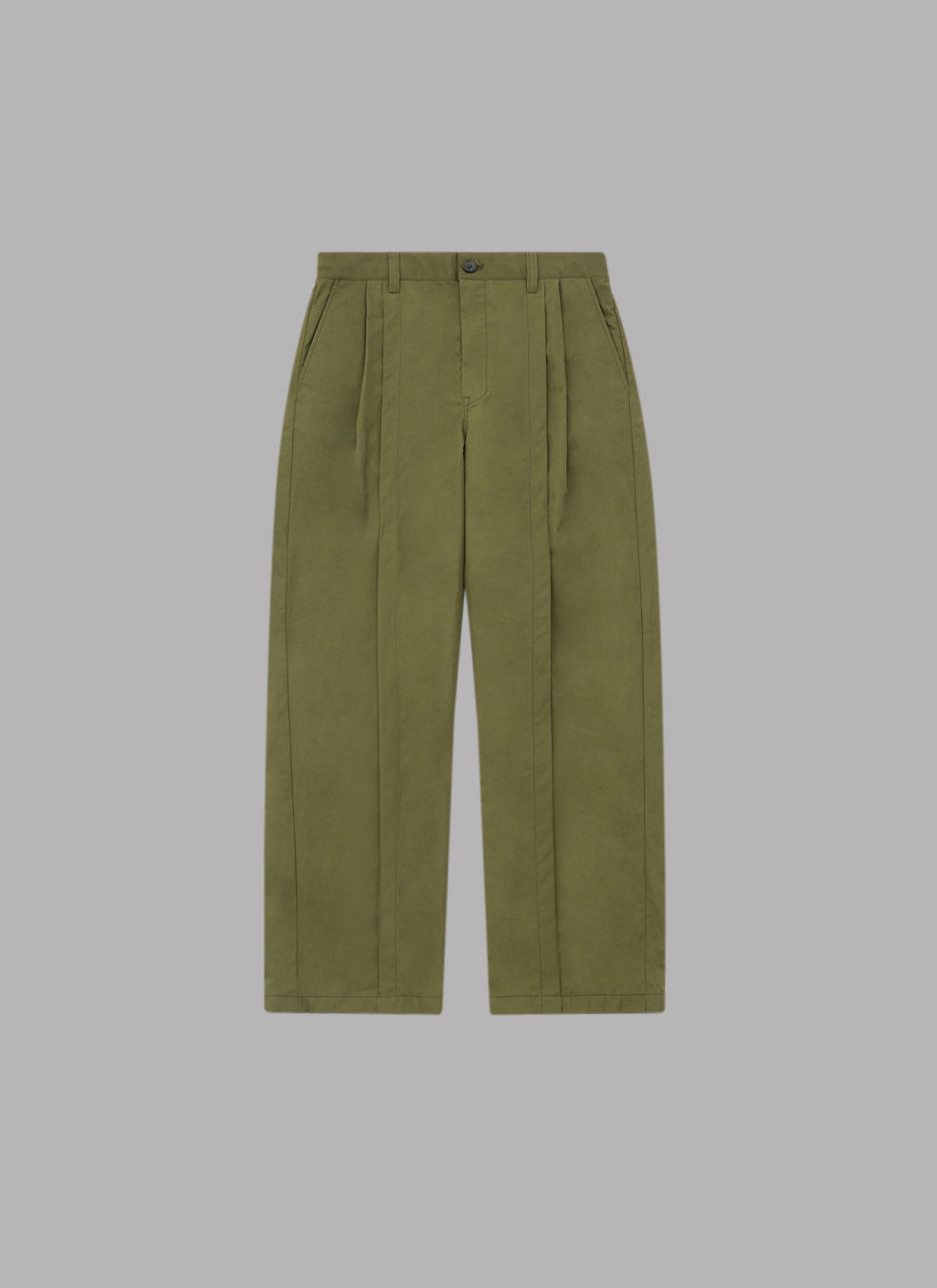 OVER PLEATED TROUSERS-KHAKI