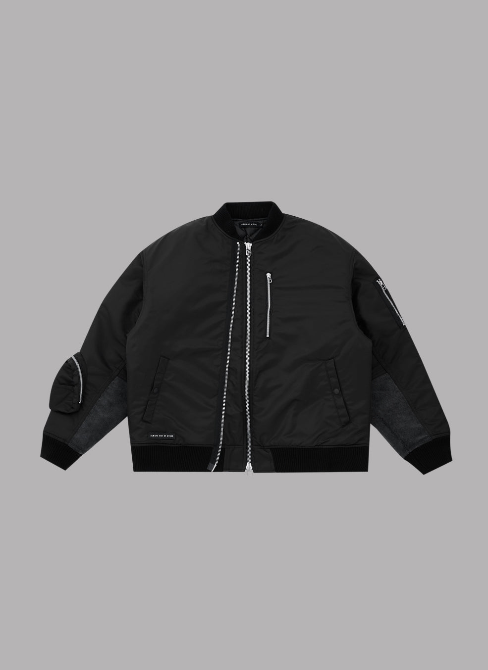 COMBINATION BOMBER JACKET-BLACK