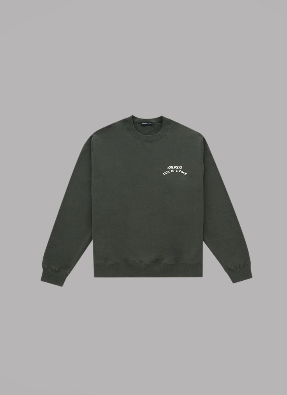 BASIC LOGO CREWNECK -OLIVE x OFF WHITE