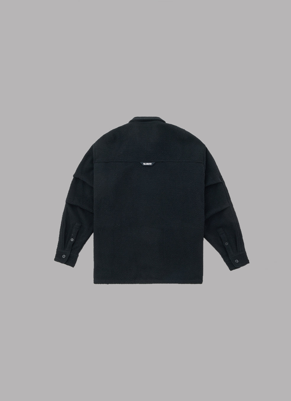 TWEED-LIKE UTILITY JACKET-BLACK