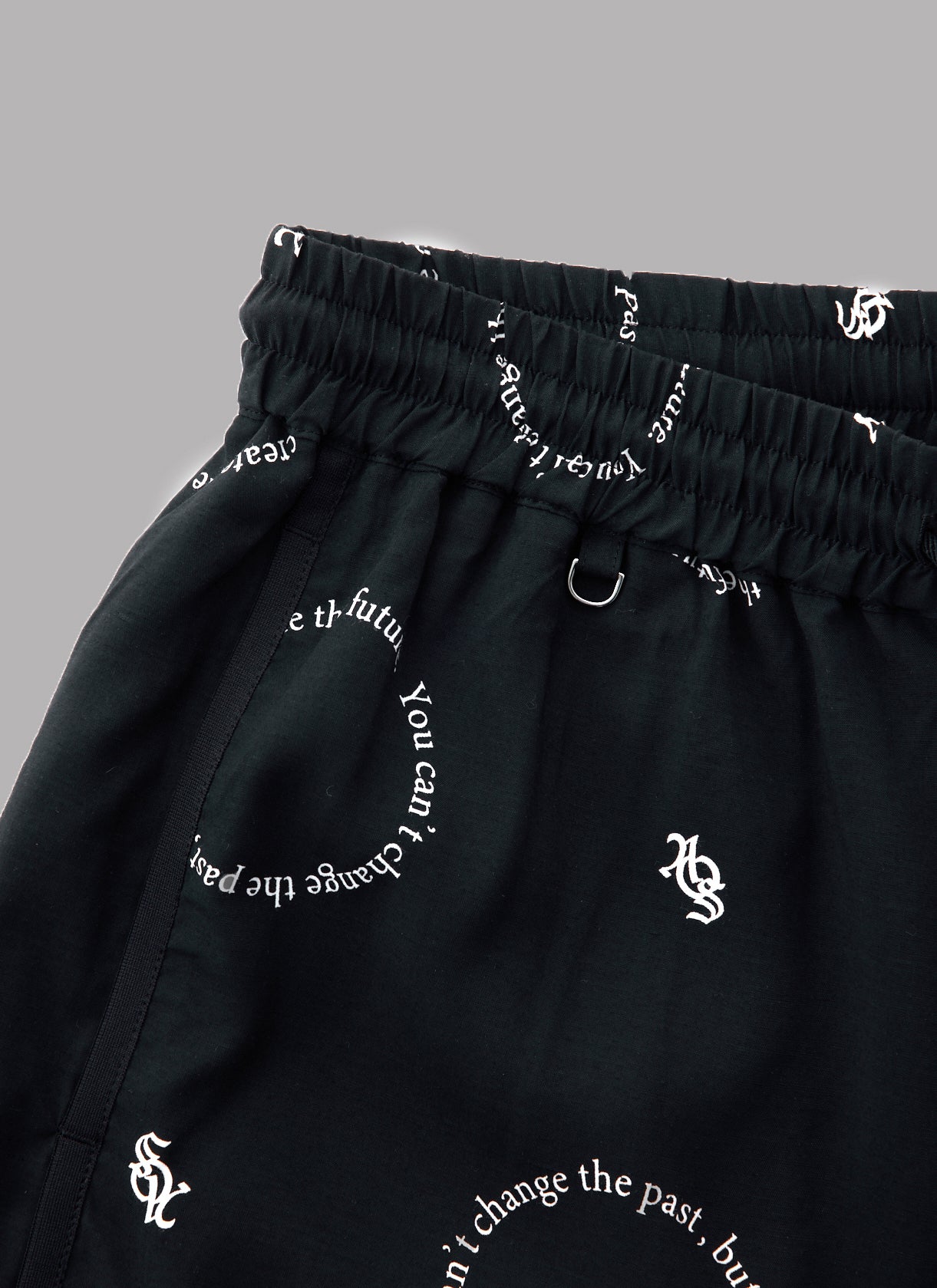 CIRCLE PATTERN ACTIVE SHORTS-BLACK
