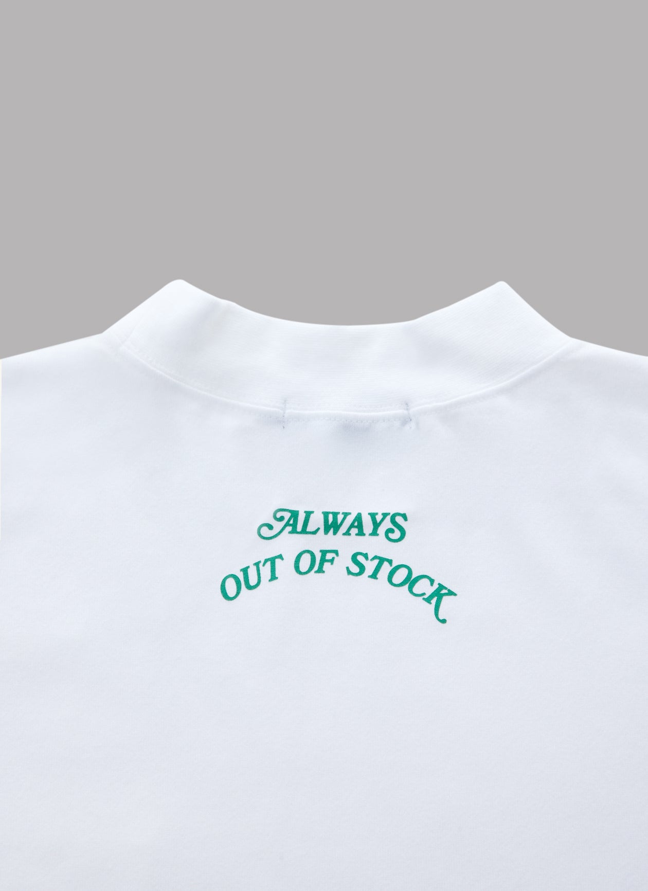 BASIC LOGO MOCK NECK S/S TEE-WHITE