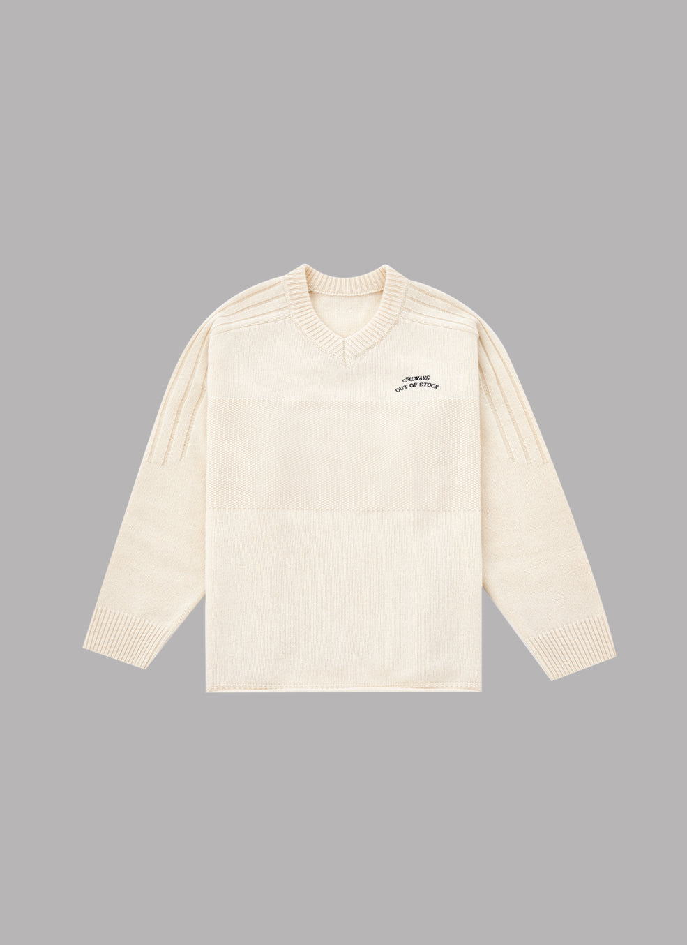 GAME KNIT PULLOVER-RAW WHITE