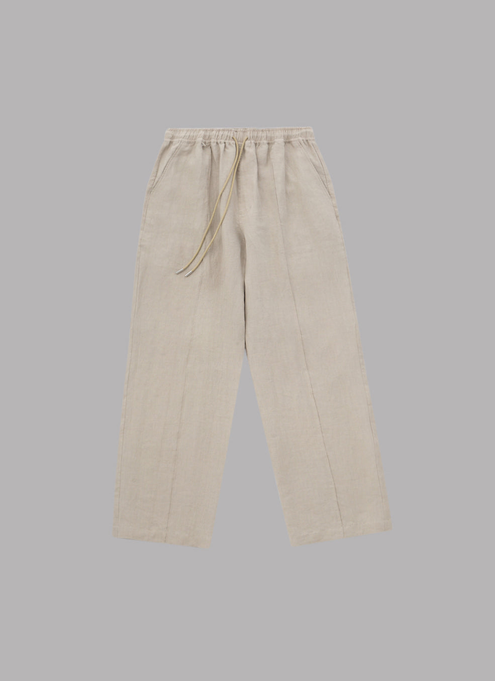 LINEN CENTER CREEK PANTS-LIGHT BEIGE