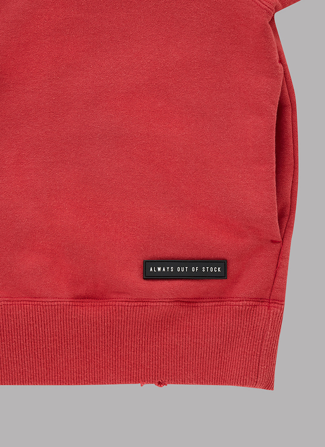 WASHED DAMAGED HALF SLEEVE CREWNECK-DUSTY RED