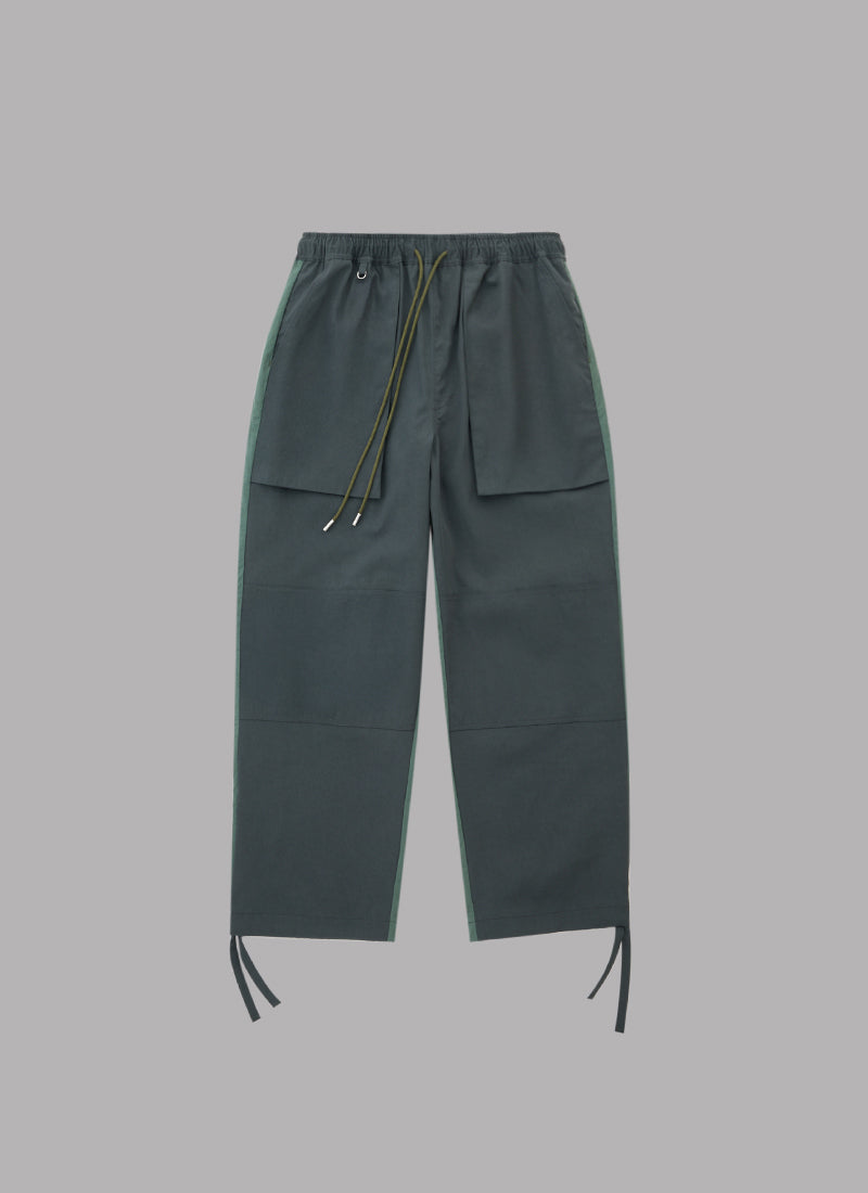 DOUBLE KNEE EASY CARGO PANTS-GREEN