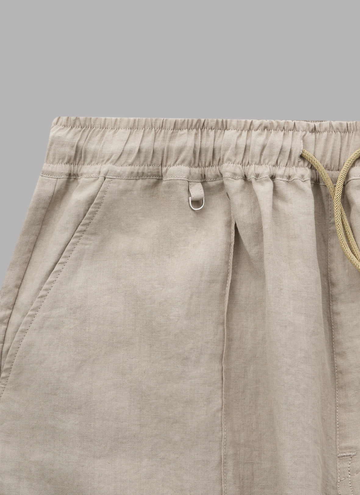 LINEN CENTER CREEK PANTS-LIGHT BEIGE