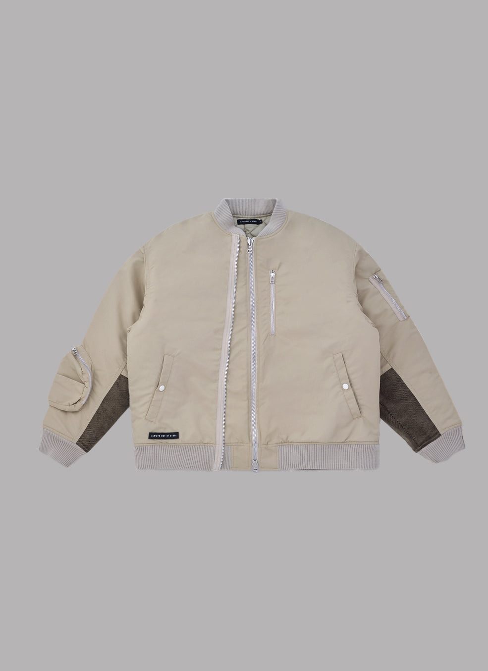 COMBINATION BOMBER JACKET-SAND BEIGE