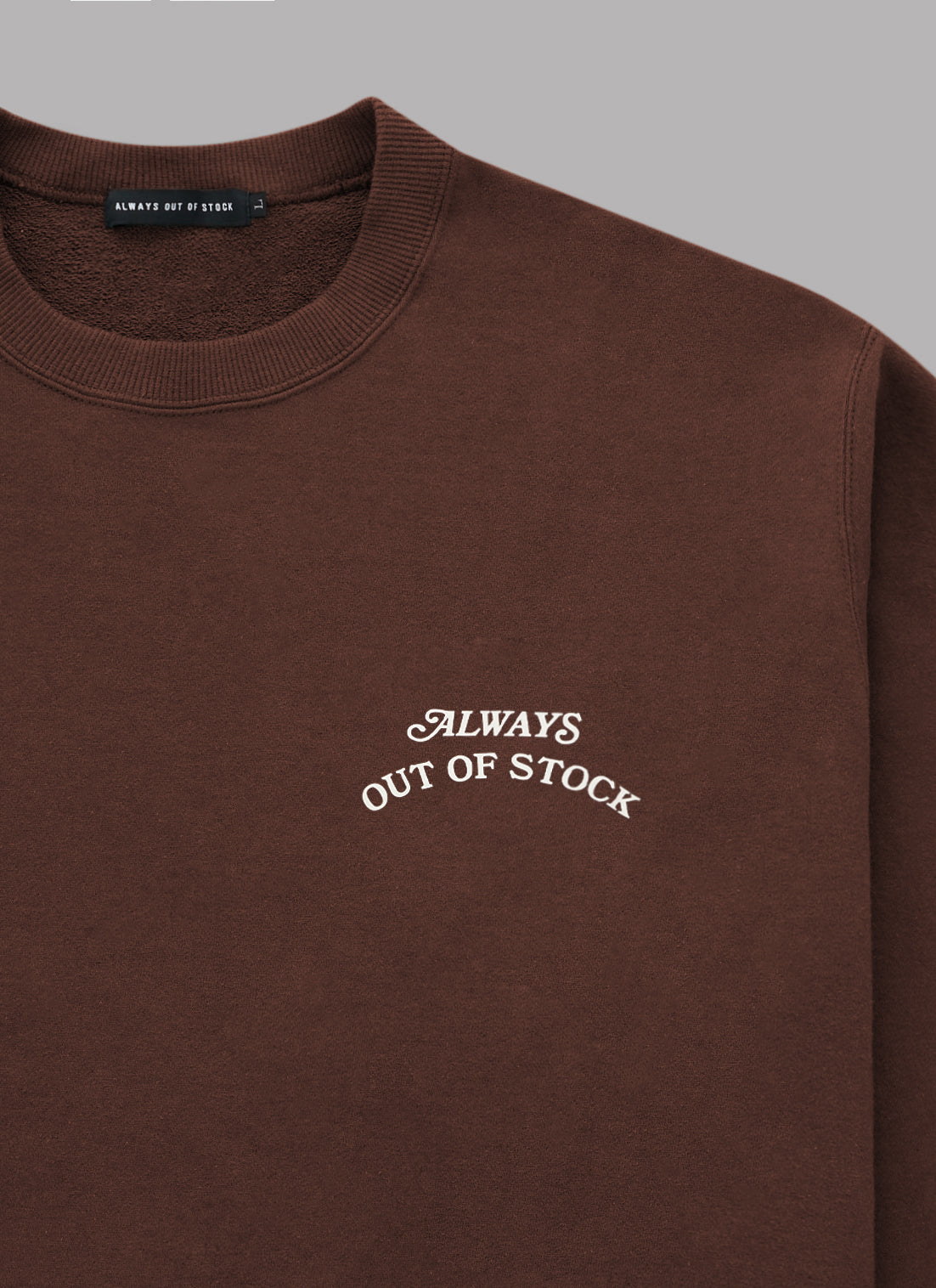 BASIC LOGO CREWNECK -BROWN x OFF WHITE