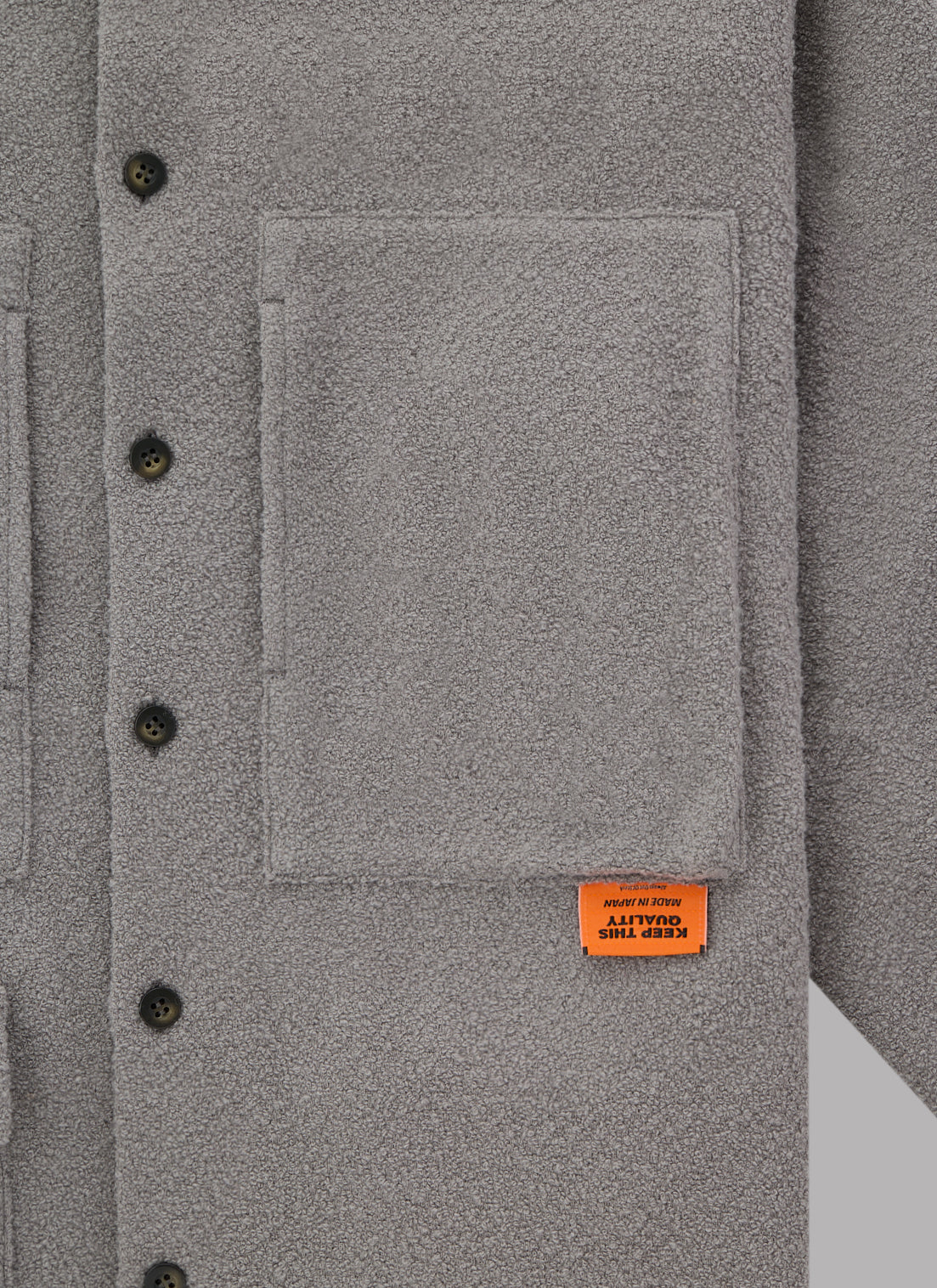 TWEED-LIKE UTILITY JACKET-GREY BEIGE