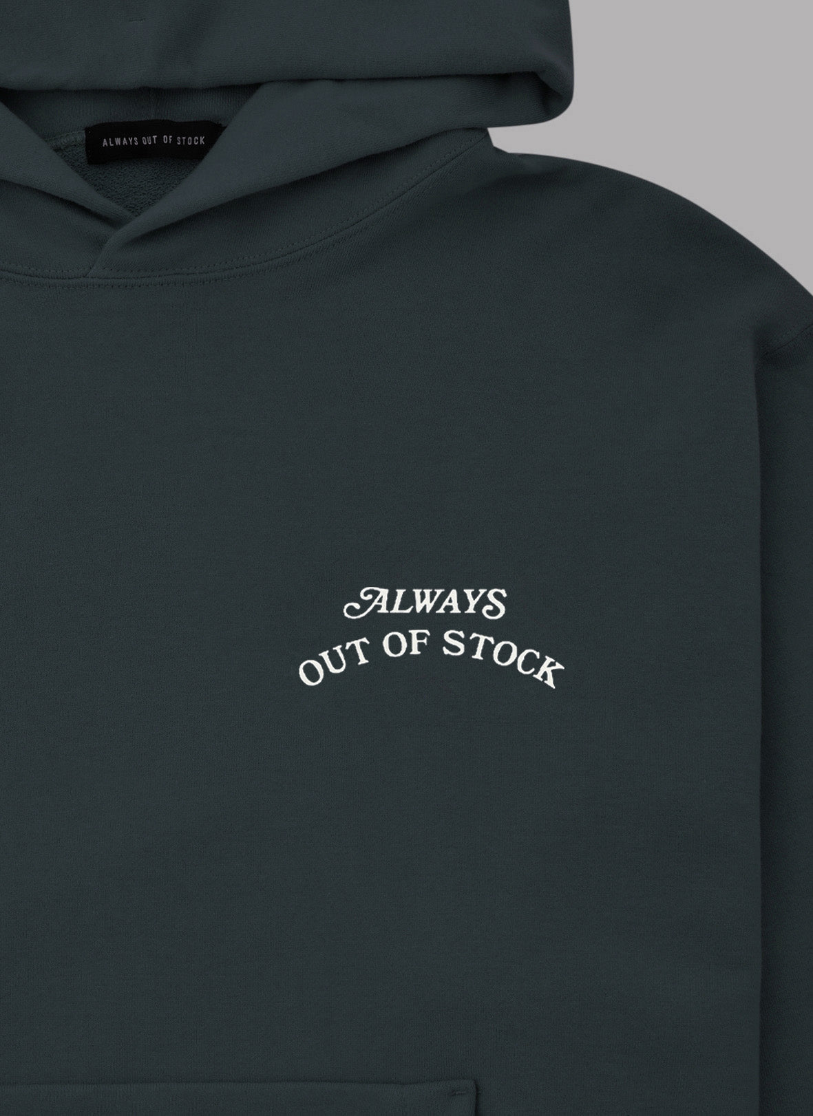 BASIC LOGO HOODIE - CHARCOAL x OFF WHITE