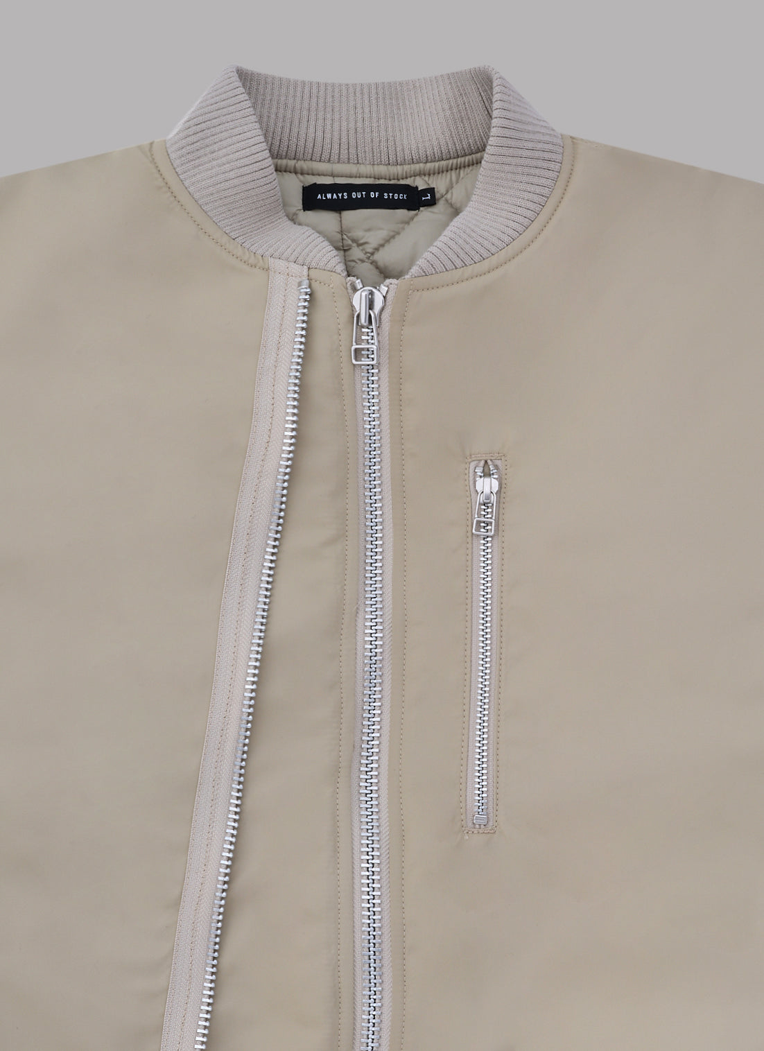 COMBINATION BOMBER JACKET-SAND BEIGE