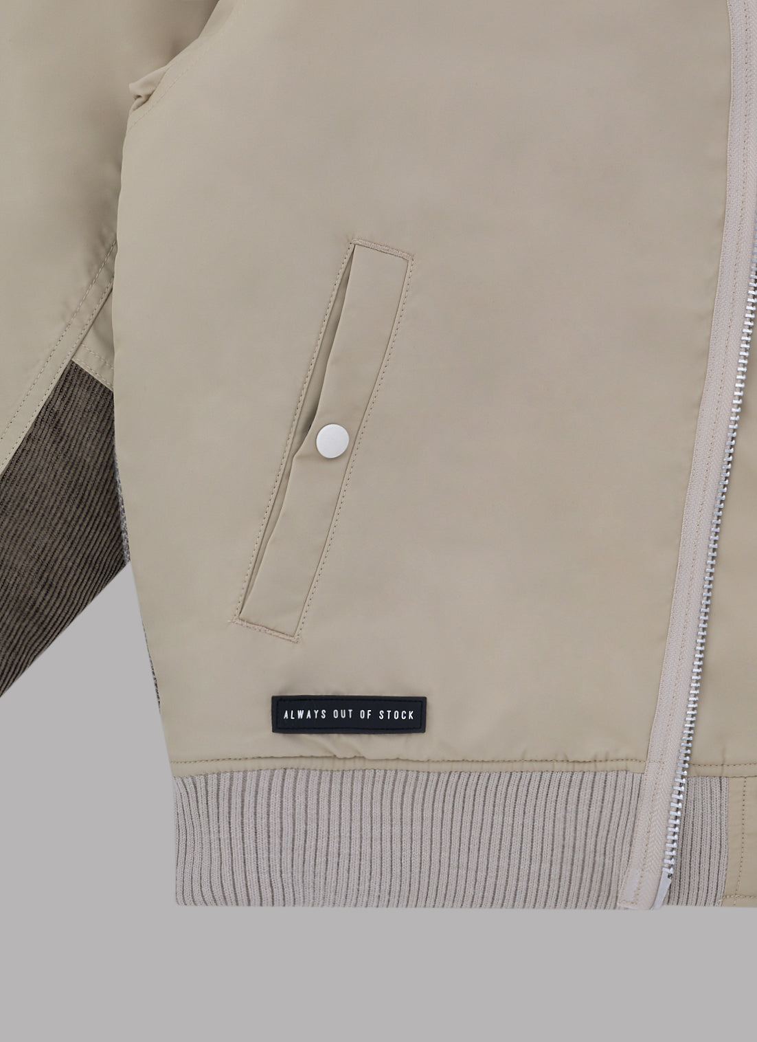 COMBINATION BOMBER JACKET-SAND BEIGE