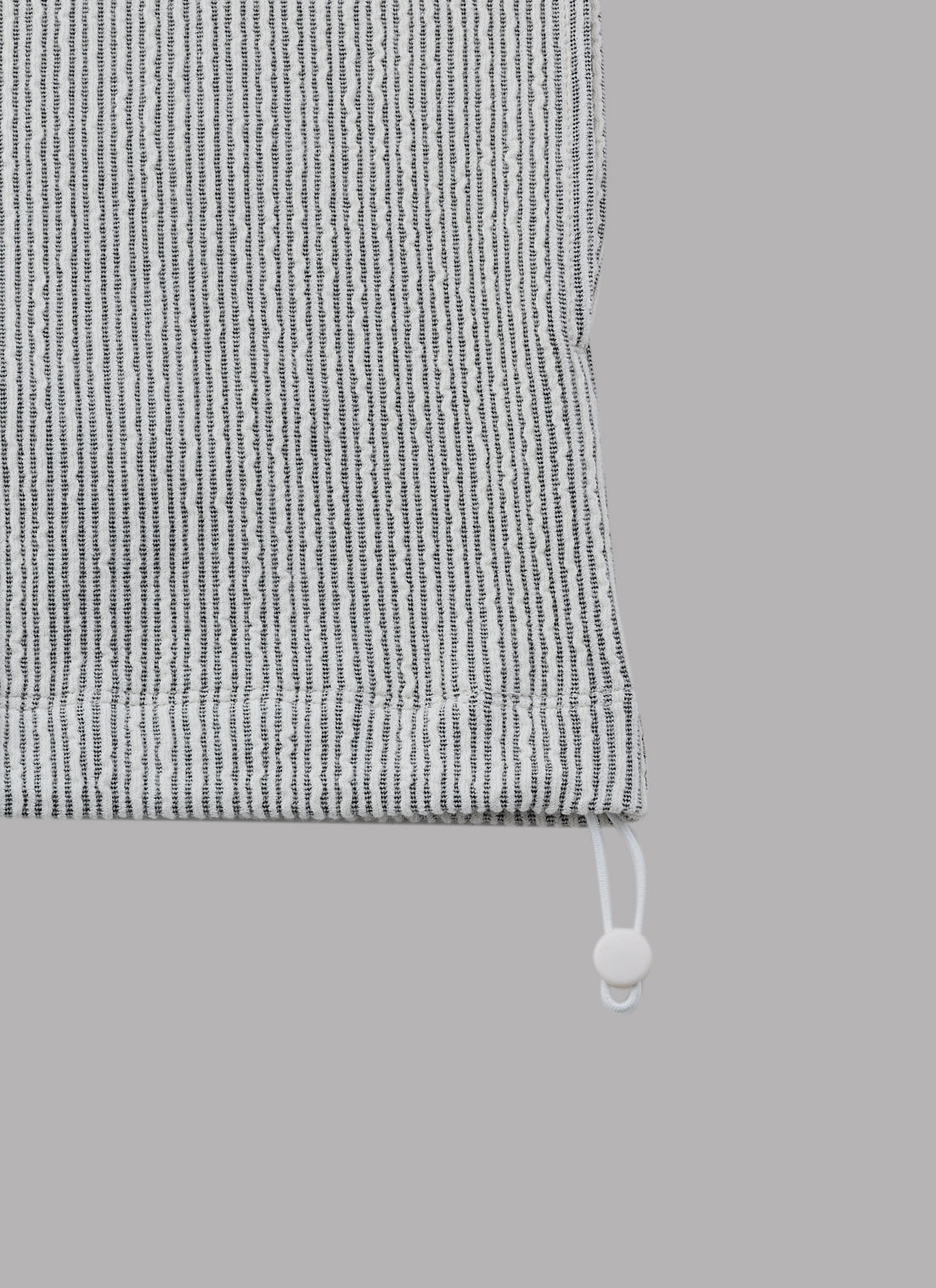 ・FRILL STRIPES S/S SHIRT-GRAY