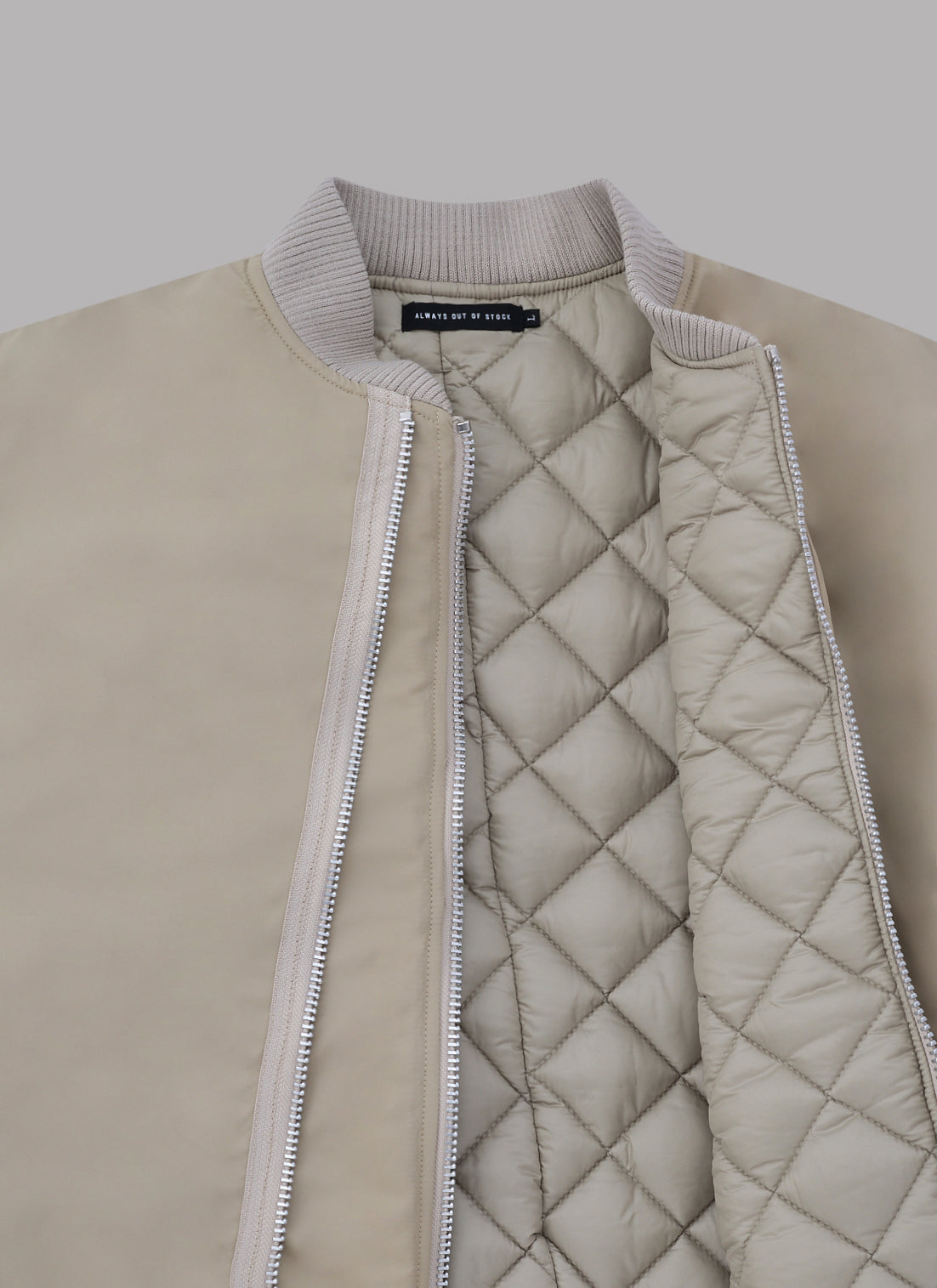 COMBINATION BOMBER JACKET-SAND BEIGE
