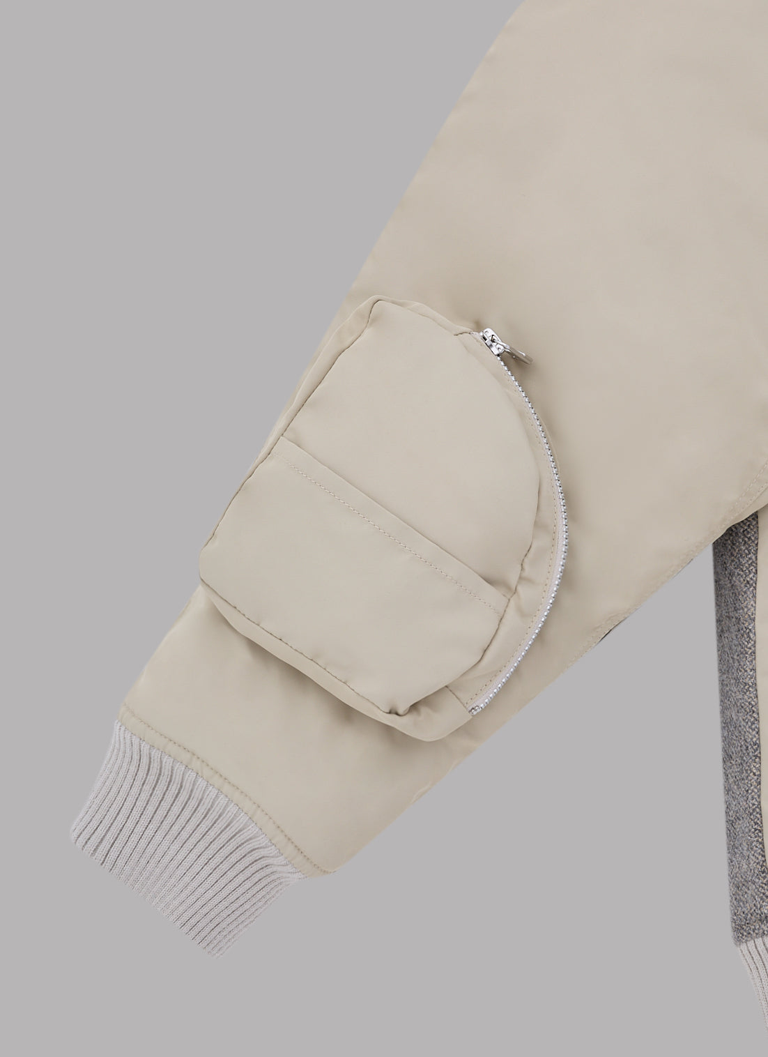 COMBINATION BOMBER JACKET-SAND BEIGE