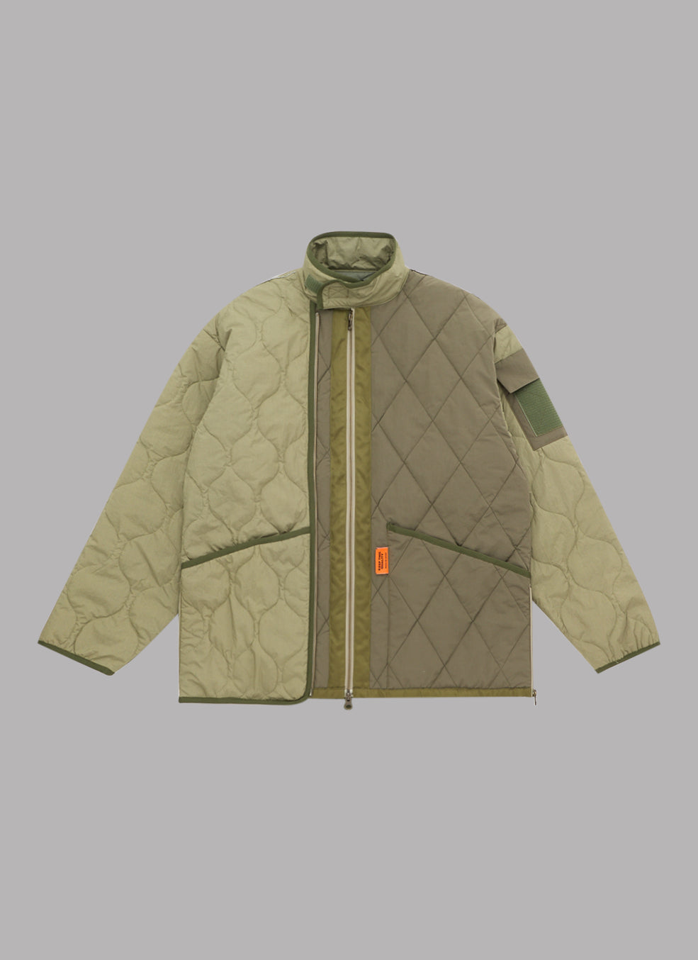 SWITCHED QUILTING JACKET - OLIVE