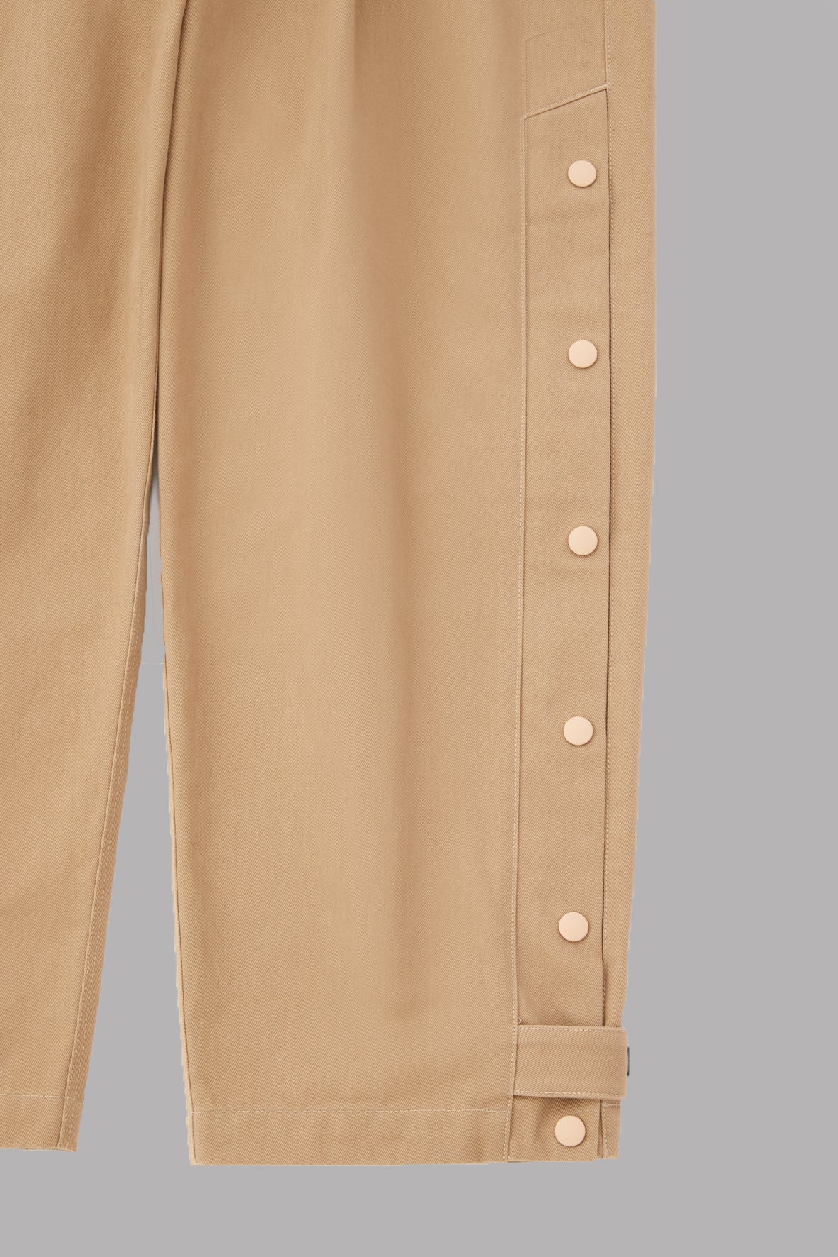 SIDE BUTTON TUCK PANTS-BEIGE