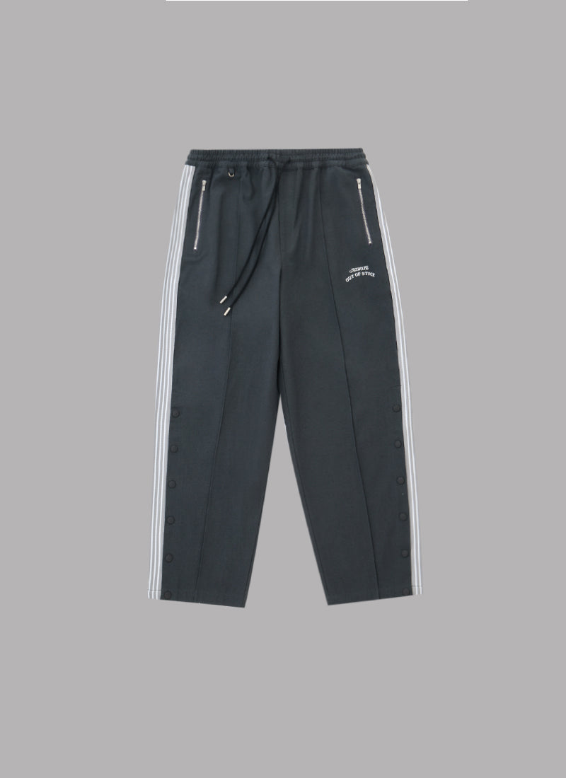 SIDE STRIPE EASY PANTS-CHARCOAL