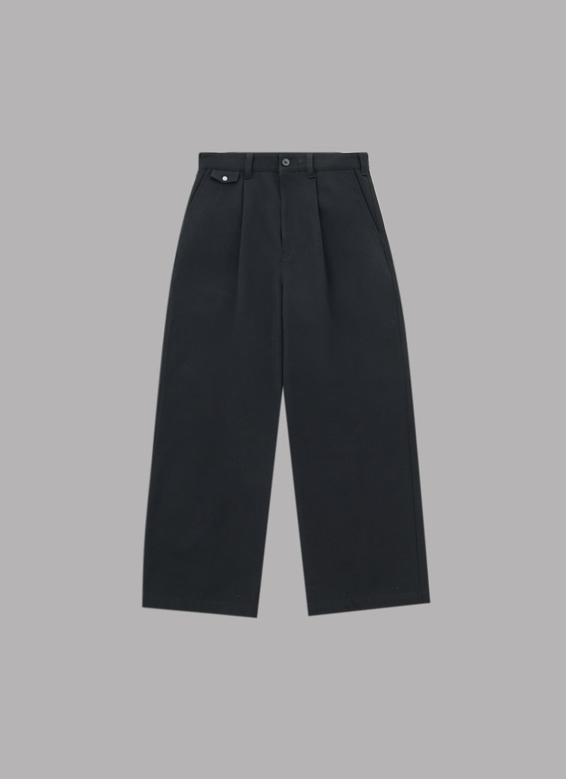 REFIND WOOL WIDE PANTS-BLACK