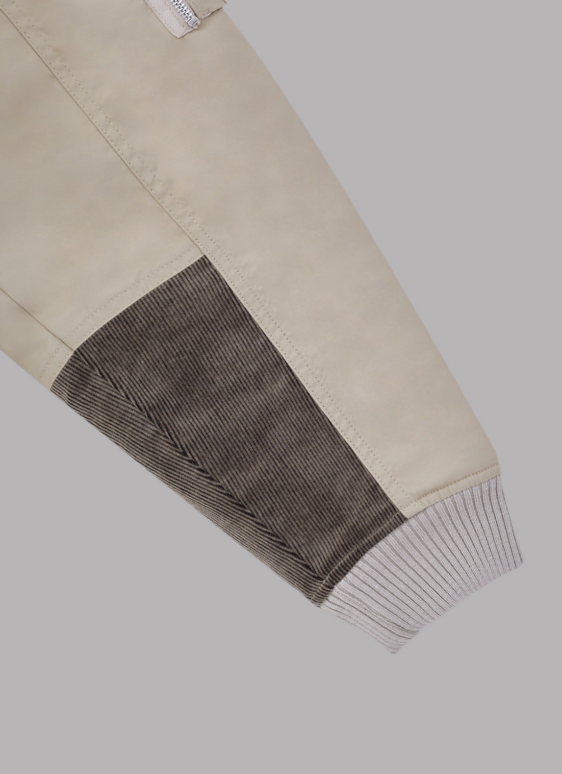 COMBINATION BOMBER JACKET-SAND BEIGE