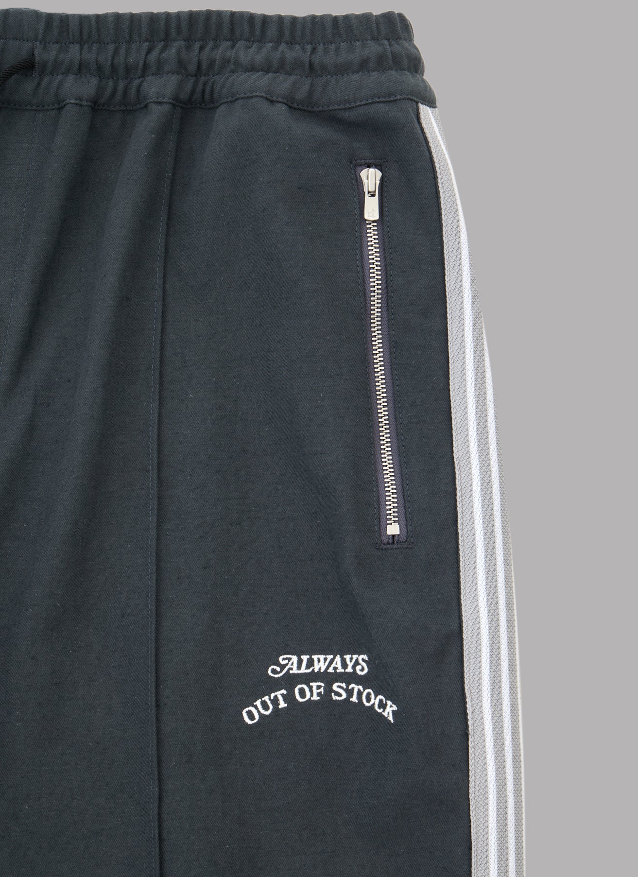 SIDE STRIPE EASY PANTS-CHARCOAL