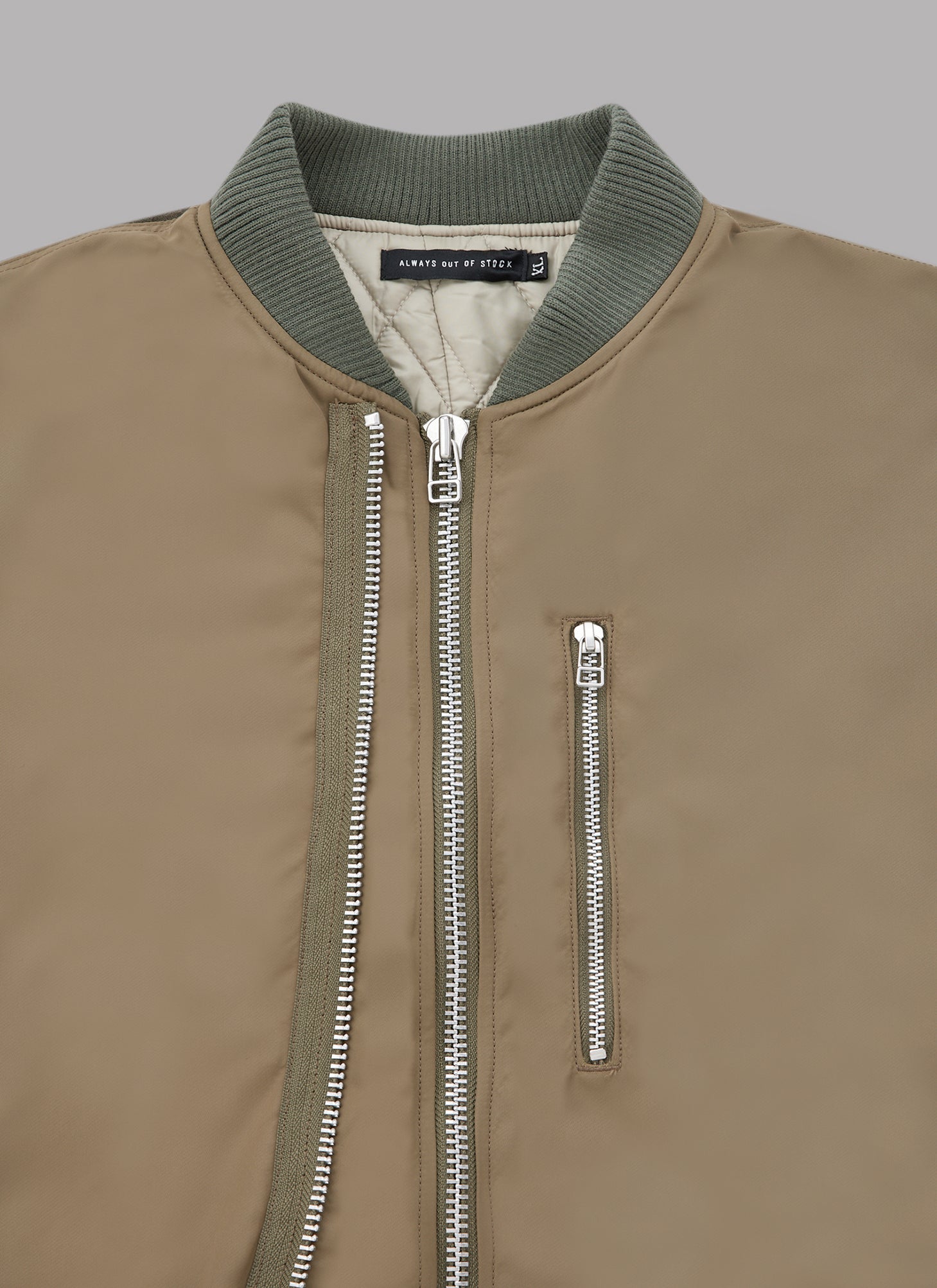 COMBINATION BOMBER JACKET-OLIVE