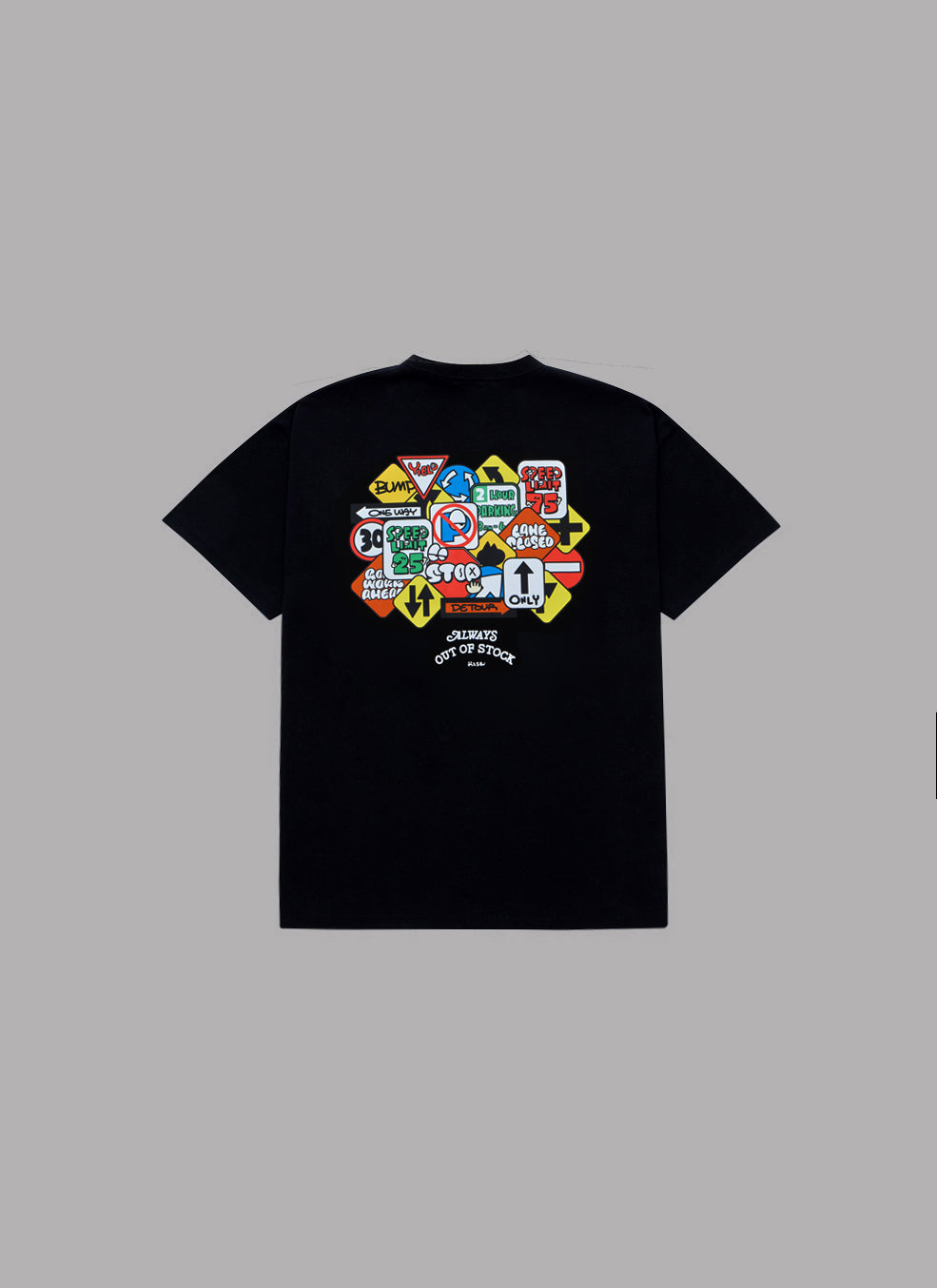 TRAFFIC SIGN S/S TEE-BLACK