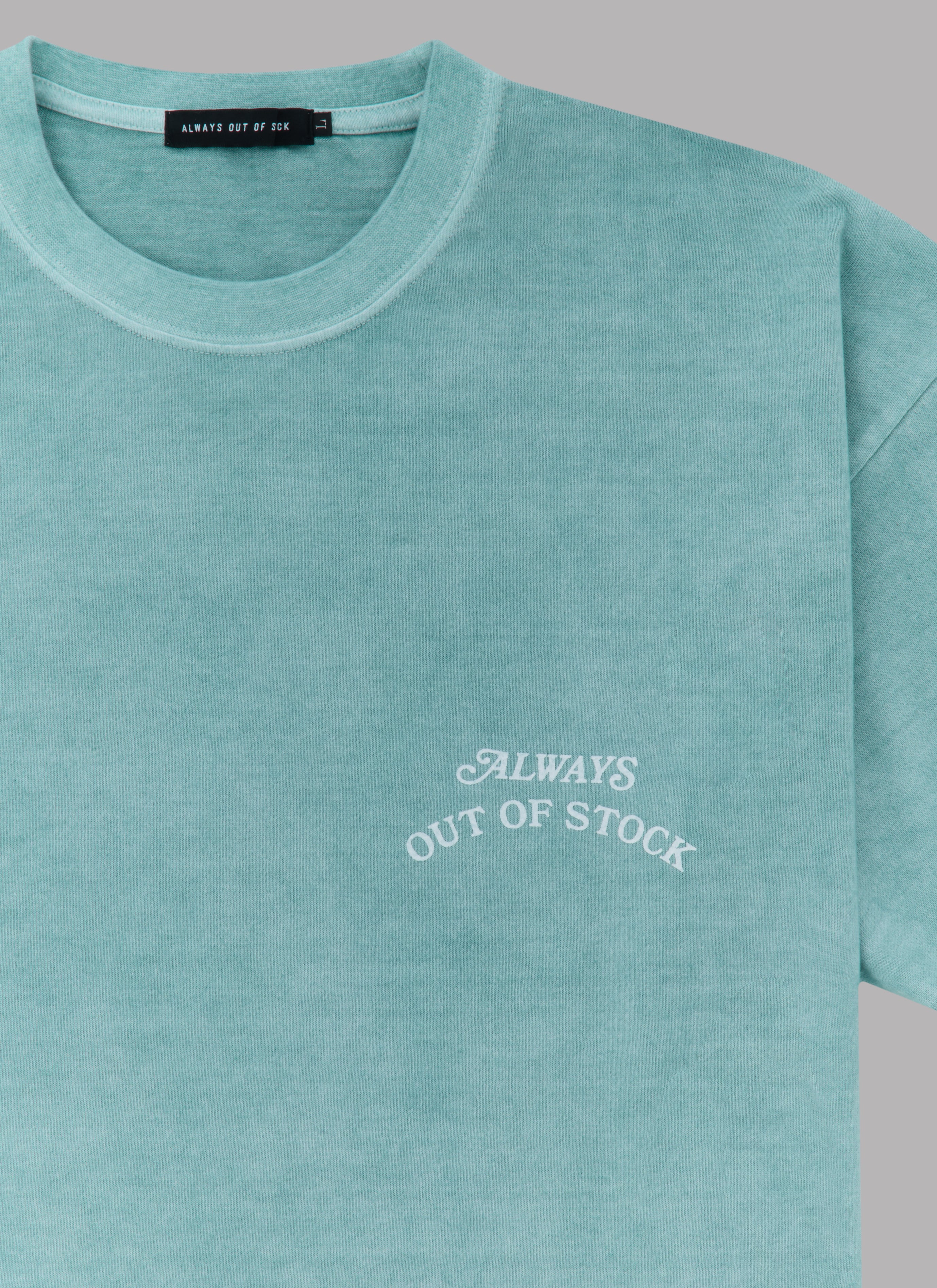 BASIC LOGO PIGMENT DYED S/S TEE-DUSTY GREEN