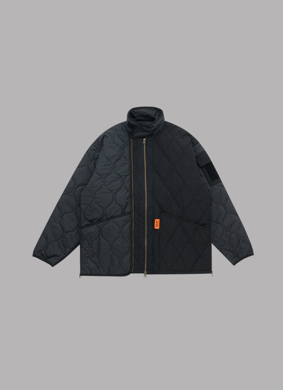 SWITCHED QUILTING JACKET - BLACK