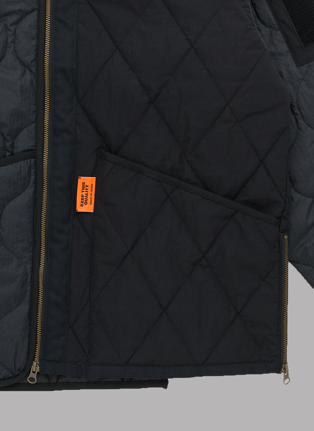 SWITCHED QUILTING JACKET - BLACK