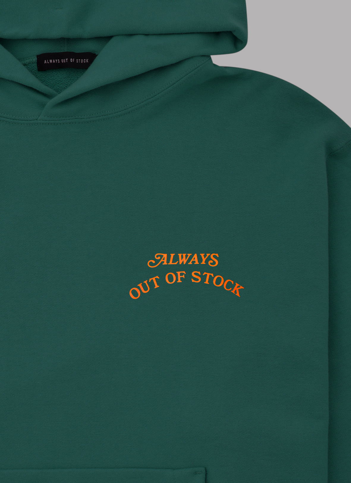 BASIC LOGO HOODIE-GREEN x ORANGE