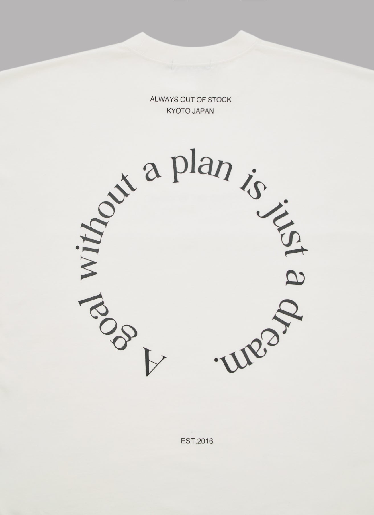 A GOAL WITHOUT A PLAN DROP L/S TEE-WHITE