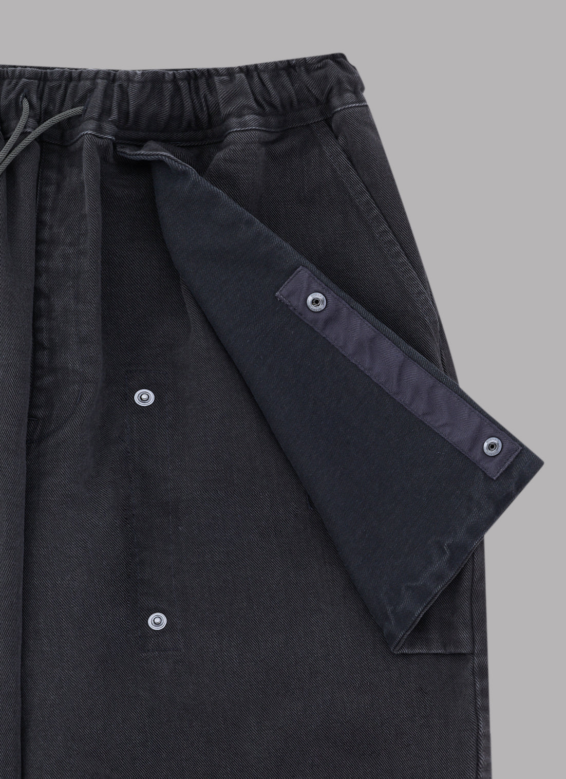 WASHED WIDE PANTS-CHARCOAL