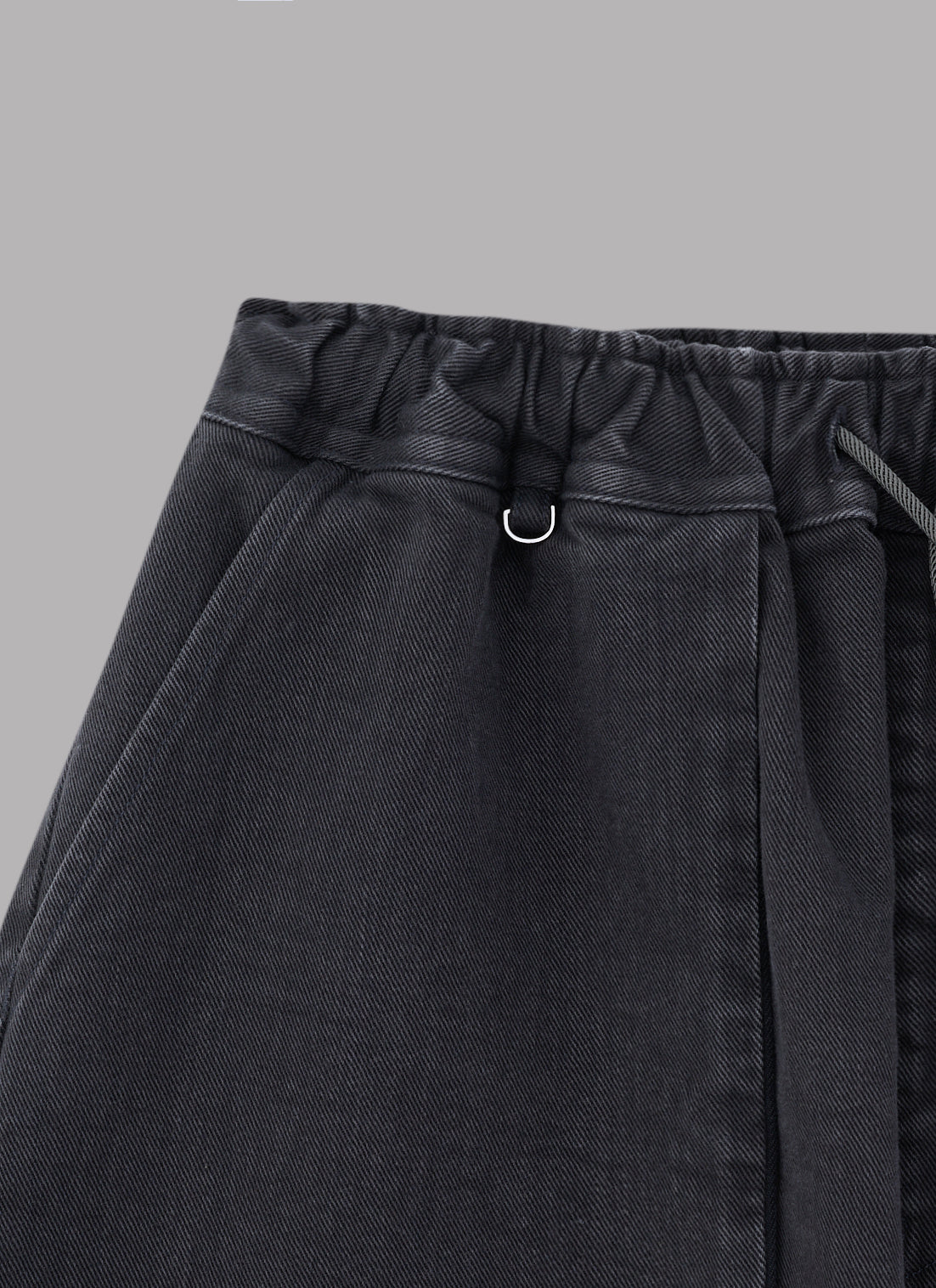 WASHED WIDE PANTS-CHARCOAL