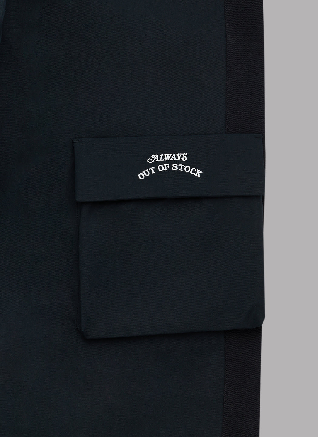 NINE POCKET WIDE FATIGUE PANTS - BLACK