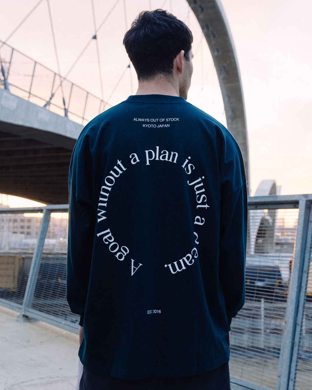A GOAL WITHOUT A PLAN DROP L/S TEE-GREEN