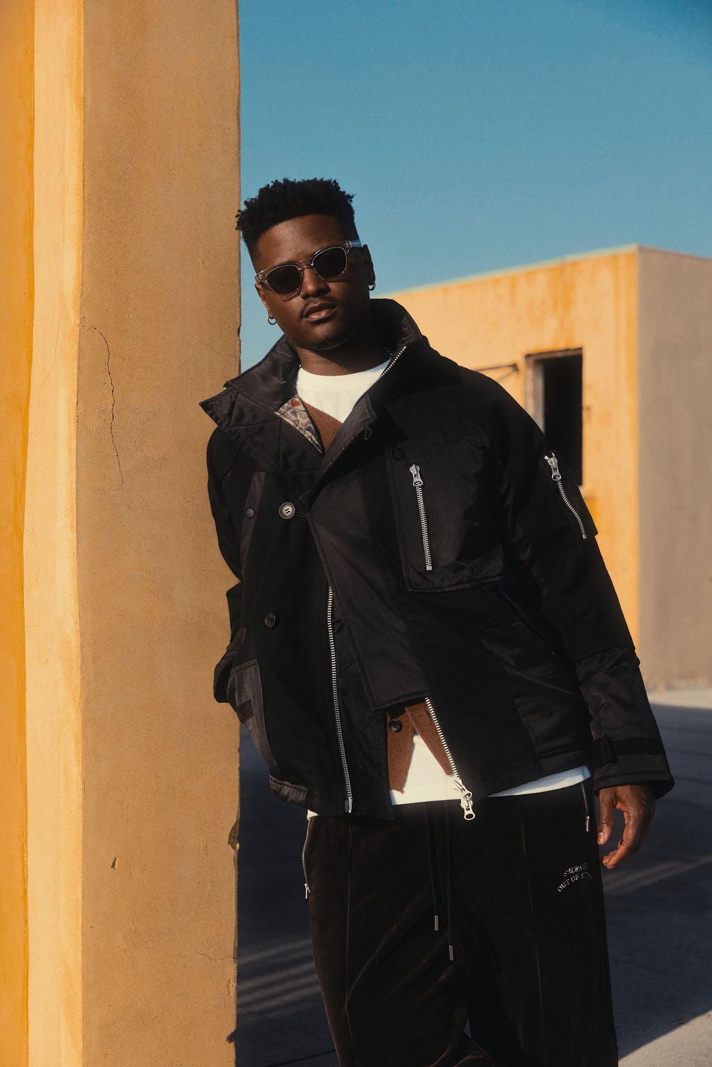 COMBINATION FLIGHT JACKET-BLACK