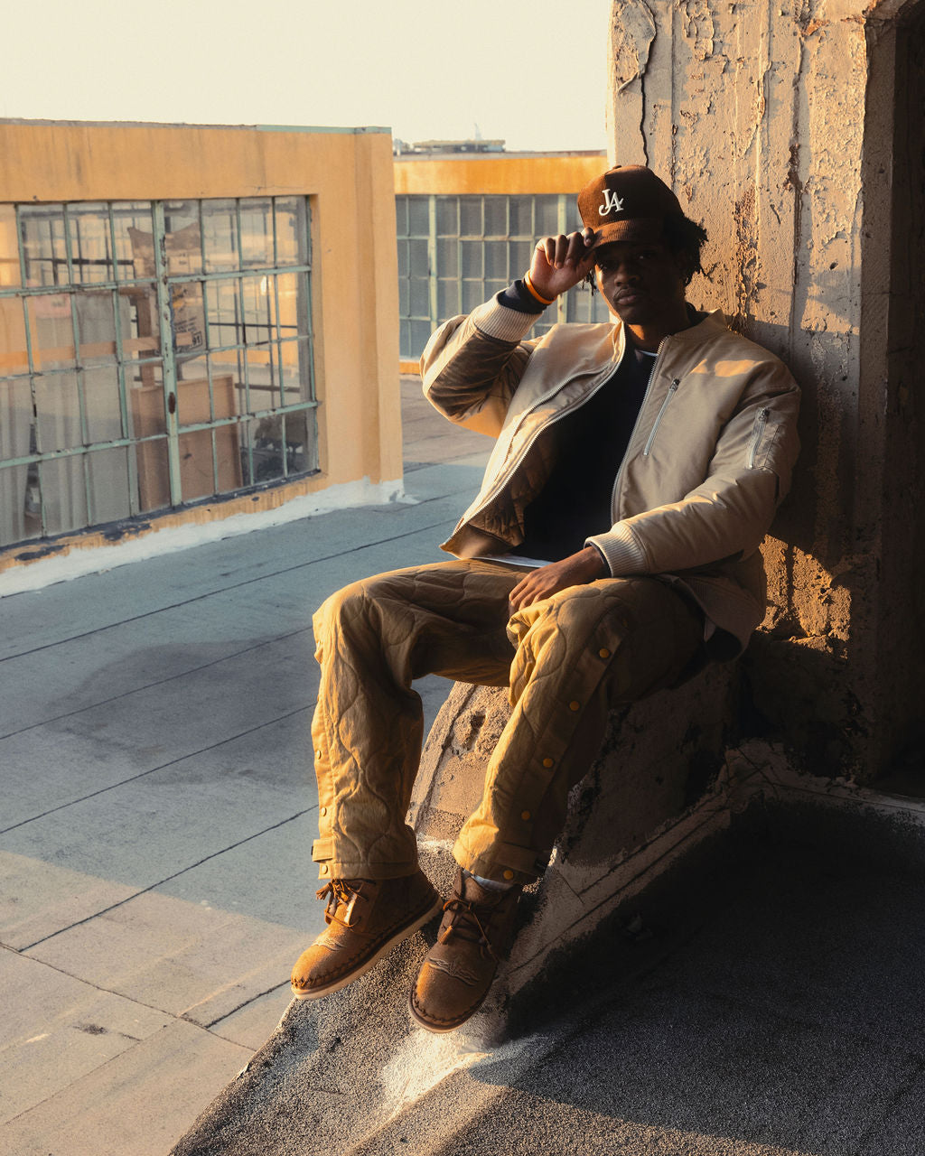 COMBINATION BOMBER JACKET-SAND BEIGE