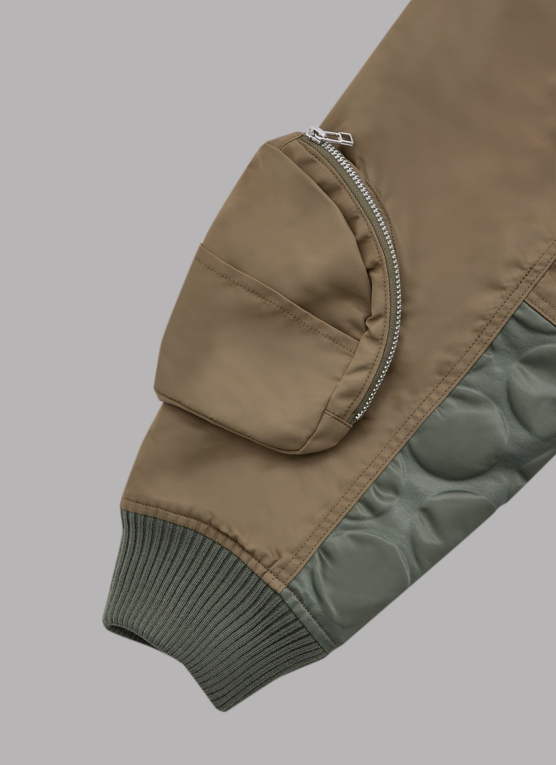 COMBINATION BOMBER JACKET-OLIVE