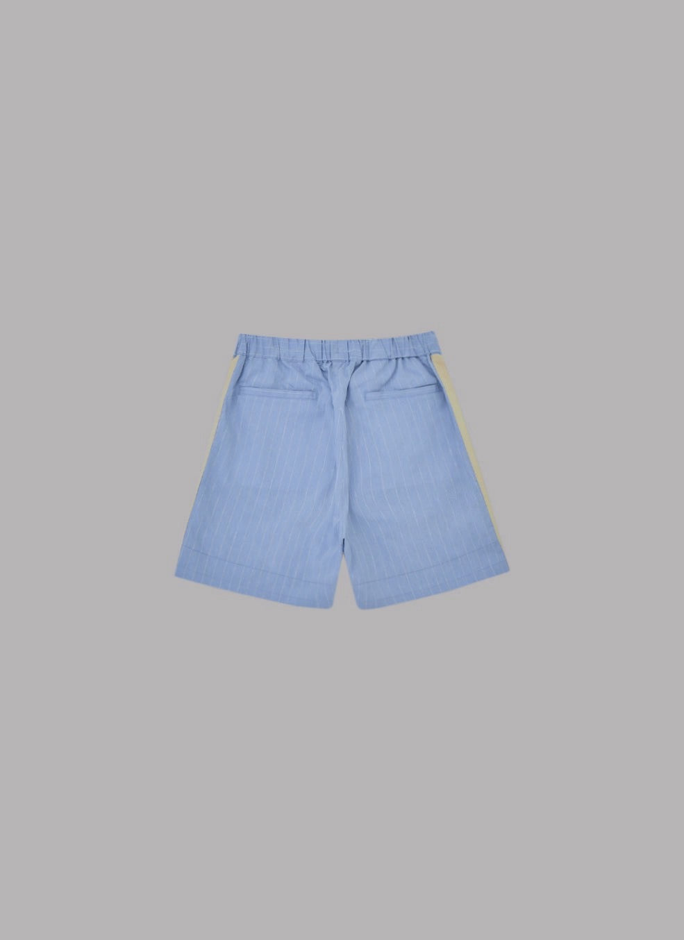 SIDE STRIPE LINEN TUCKED SHORTS-SAX