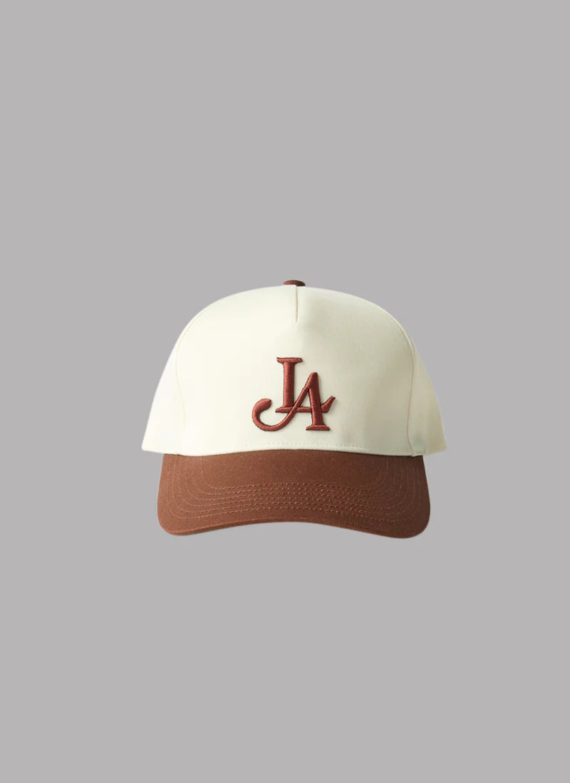 LA LOGO ADJUSTABLE CAP-BROWN x IVORY
