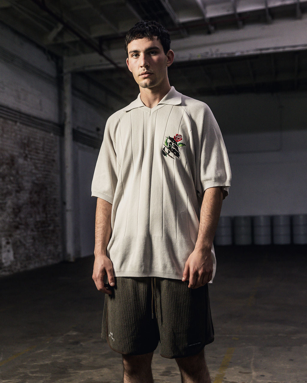 FOOTBALL KNIT SHIRT-GRAY