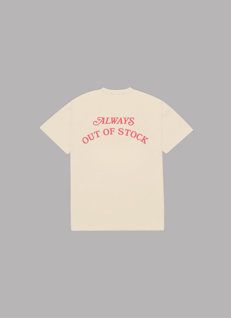 BASIC LOGO S/S TEE-IVORY x TROPICAL PINK