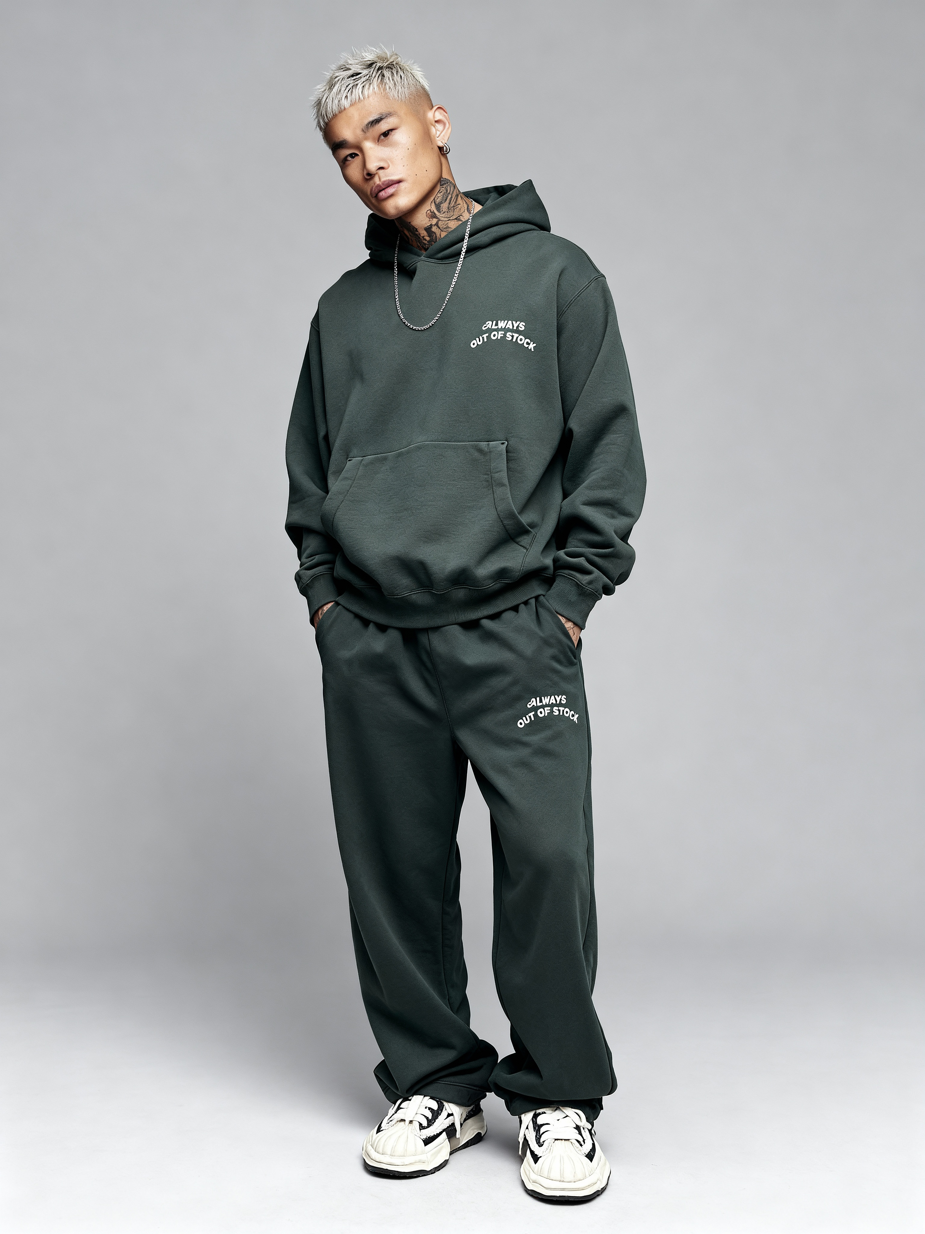 BASIC LOGO SWEAT PANTS-OLIVE x OFF WHITE