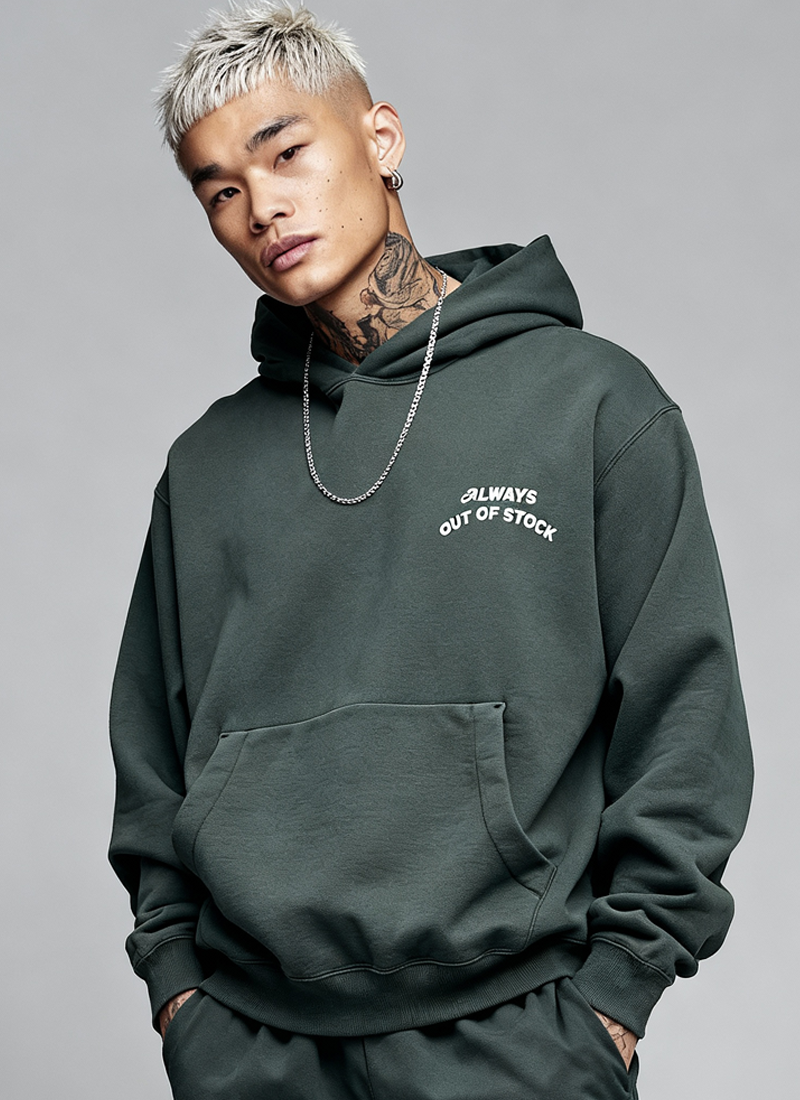 BASIC LOGO HOODIE-OLIVE x OFF WHITE
